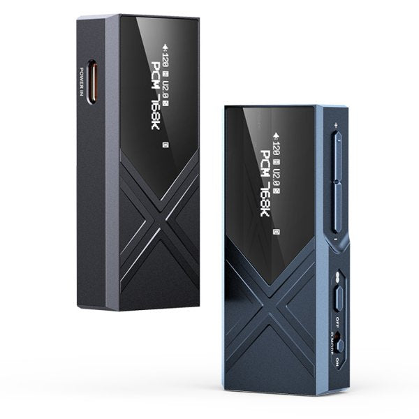 FiiO KA17 USB dongle DAC and amp, black and blue