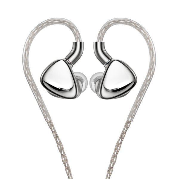 FiiO FX17 tribrid in-ear monitors, silver, with cable