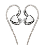 FiiO FX17 tribrid in-ear monitors, silver, with cable