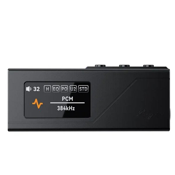 Cayin RU3 USB dongle DAC, black, front with display