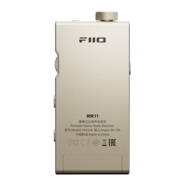FiiO RR11 portable radio, gold, back