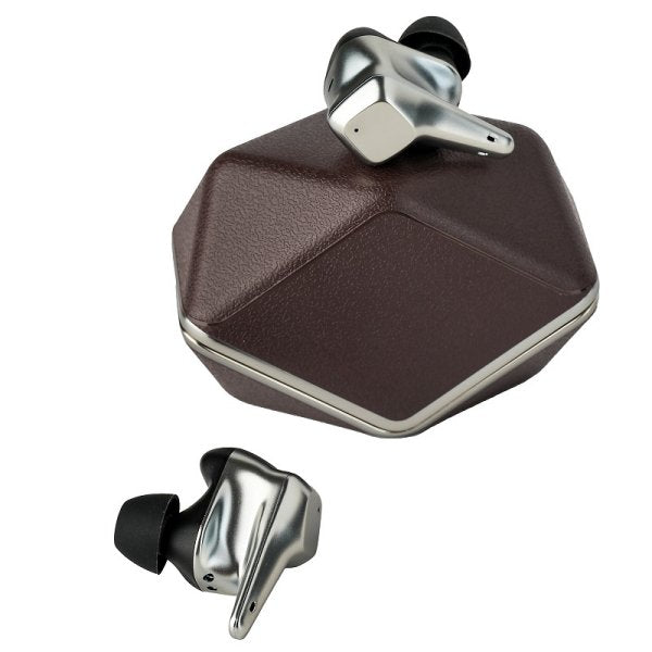 HiFiMAN Svanar Wireless LE earbuds, open case with earbud
