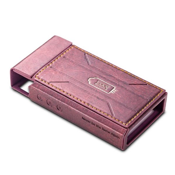 Cayin N3 Ultra leather case, midnight purple, angled