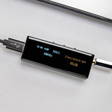 Cayin RU6 R2R USB dongle DAC, with cable, showing the display