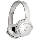 Audio-Technica ATH-S220BT wireless headphones, white, angled