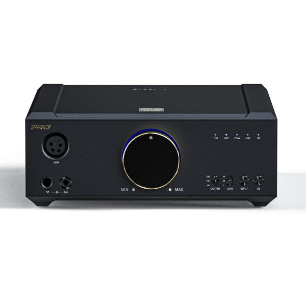 FiiO K9 Pro ESS desktop DAC and headphone amp, front panel with volume knob