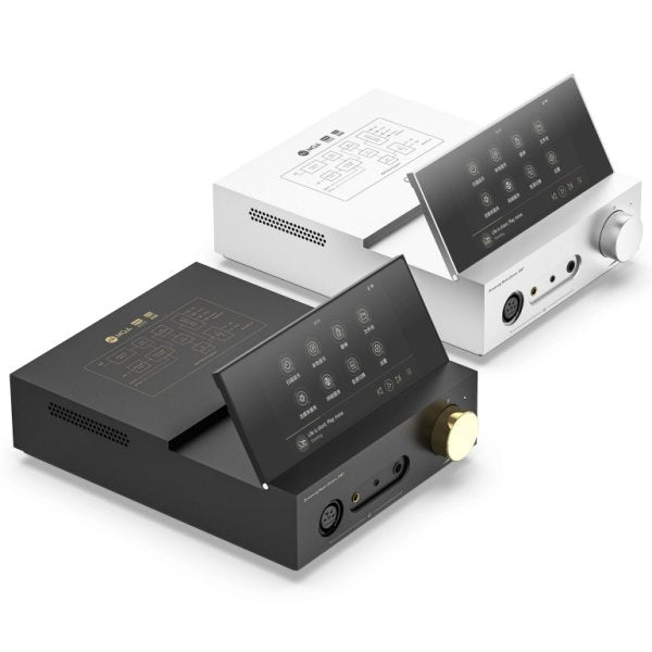 Shanling EM7 desktop music player, black and silver