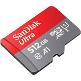 SanDisk Ultra 512 GB microSDXC card, card, angled