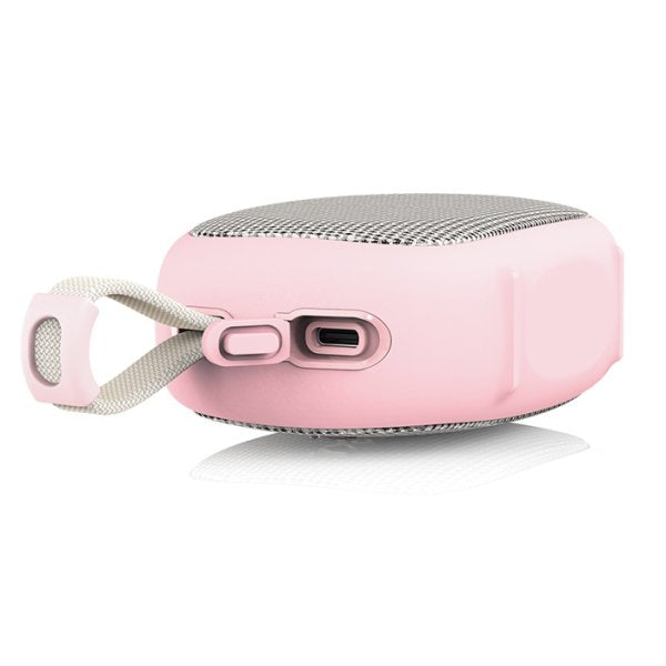 Snowsky Anywhere Bluetooth speaker, pink, side with USB-C port