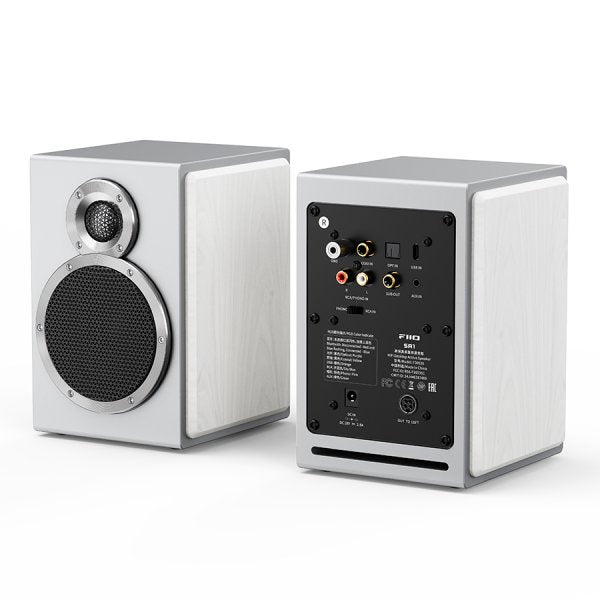 FiiO SA1 desktop active speakers, white pair