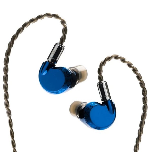 DUNU Falcon Ultra in-ear monitors, blue, with cable
