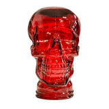 AMP3 glass skull headphone stand, red, front