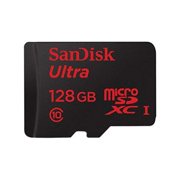 SanDisk Ultra 128 GB microSDXC card, card close-up