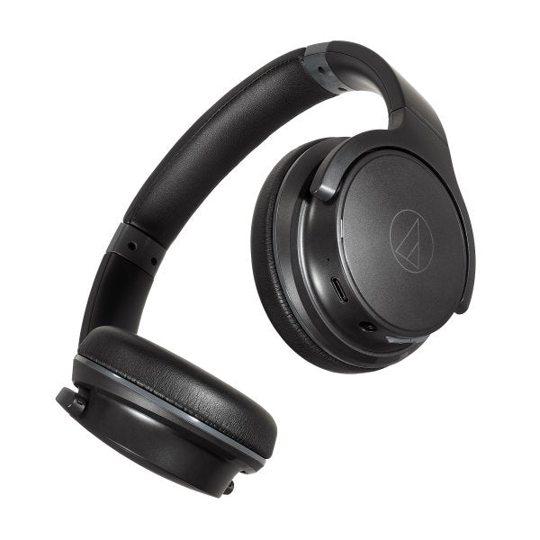 Audio-Technica ATH-S220BT wireless headphones, black, ear cup swivelled