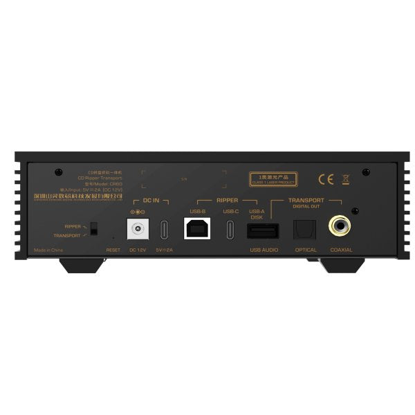 Shanling CR60 CD transport and ripper, black, rear panel