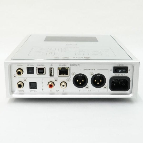 Shanling EM5 desktop streamer, DAC and amp, silver, rear panel