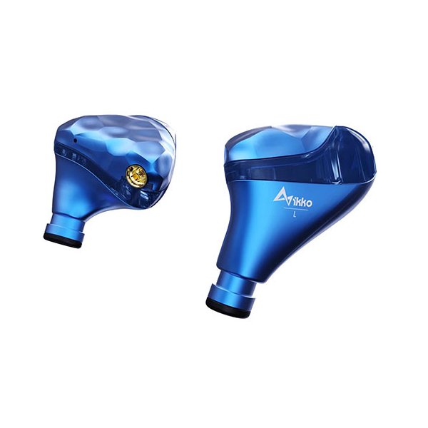 IKKO Gems OH1S in-ear monitors, blue, shells close-up