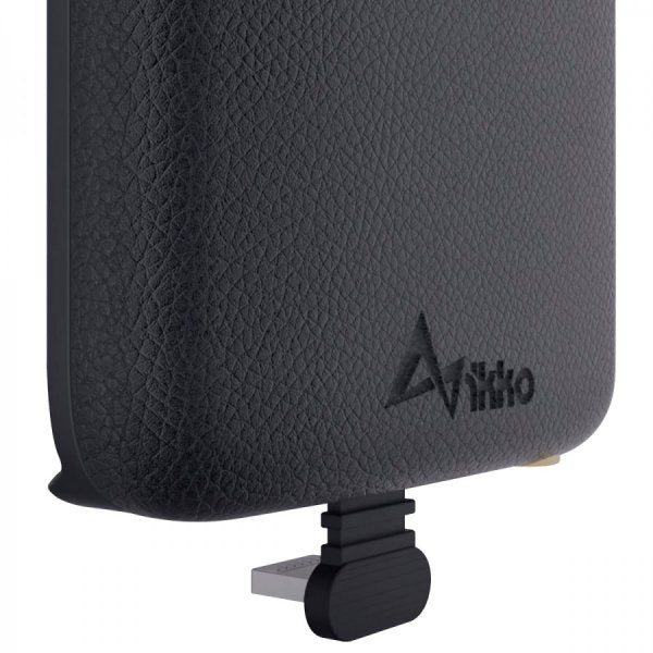 IKKO ITM05 Music Patch DAC and amp, close-up of the textured case and logo
