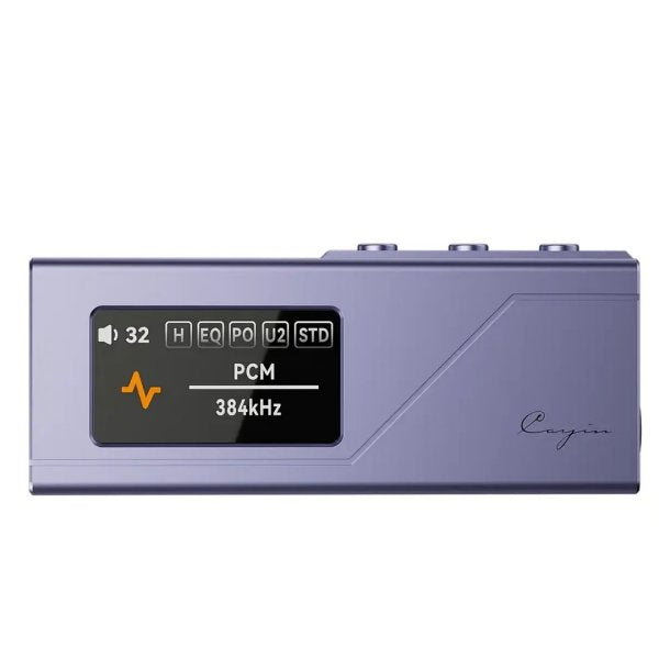 Cayin RU3 USB dongle DAC, purple, front with display