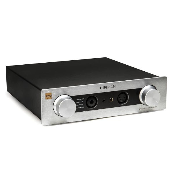 HiFiMAN EF400 desktop DAC and headphone amp, angled from the other side