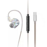 FiiO JD10 in-ear earphones, transparent, USB-C version with mic