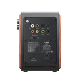 FiiO SA1 desktop active speakers, black, rear panel with inputs