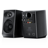 FiiO SP3 BT active desktop speakers, black pair, front and back