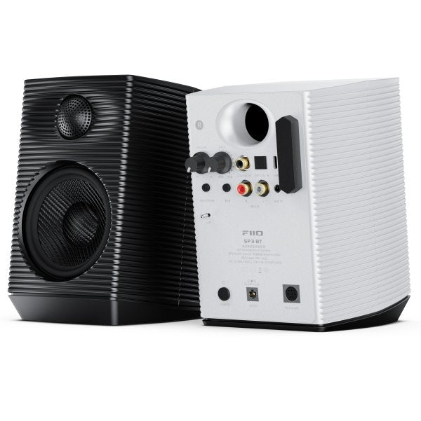 FiiO SP3 BT active desktop speakers, black and white