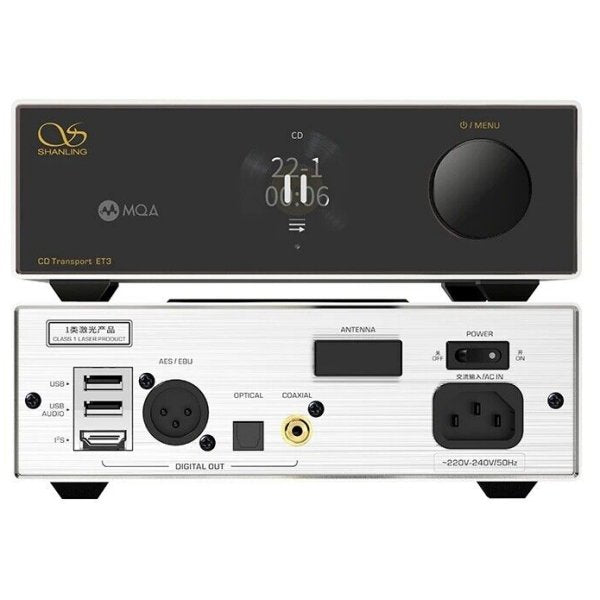 Shanling ET3 CD transport, silver, front and rear panels