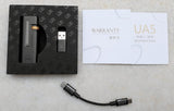 Shanling UA5 box contents: UA5, USB-C cable, USB-C to USB-A adapter, user guide and warranty card