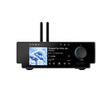 Shanling SM50 in black, front, with its 4.5-inch touchscreen and volume knob