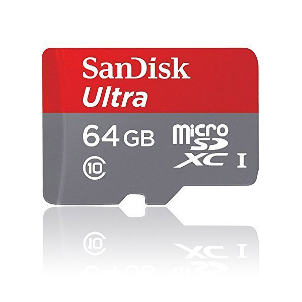 Image of SanDisk Ultra Android 64 GB microSDXC Class 10 Memory Card and SD Adapter