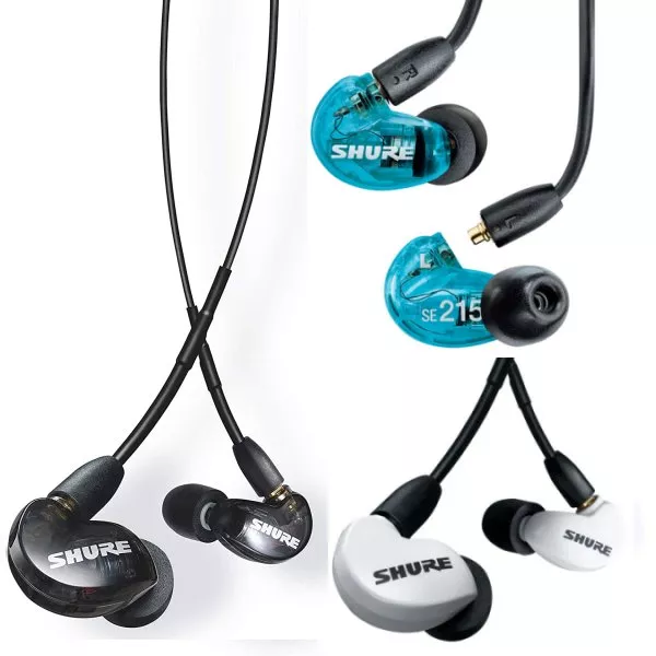 Shure SE215 Sound Isolating Earphones with 3.5mm Cable, Remote and Mic,  Black
