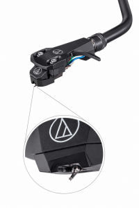 Audio Technica AT-VM95E Elliptical stereo cartridge on AT-HS6 Headshell - BLACK