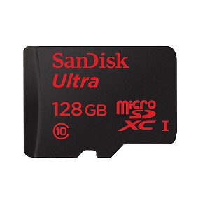 SanDisk Ultra 128 GB MicroSDXC UHS-I Memory Card with SD Adapter